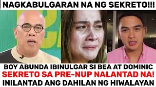 BISTADO Boy Abunda IBINULGAR sina BEA ALONZO at DOMINIC ROQUE at PRENUP Agreement sa HIWALAYAN [upl. by Rehctaht]