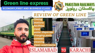 Greenline Train Journey 2023 Economyfirst and business class Reviewed  Pakistan Railways [upl. by Fernande]