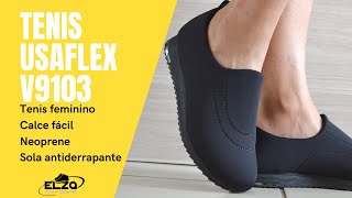 Tênis Feminino Confortavel Neoprene Usaflex V9103 Preto [upl. by Lleral351]