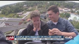 Couple gets engaged on Holiday World roller coasterFB [upl. by Ycnej]