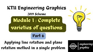 Projections of a Line Inclined to both HP and VP  5  Problem No1  KTU Engineering graphics [upl. by Marchall]