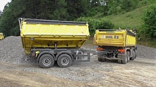 Mercedes Arocs 8x6 unloading with trailer [upl. by Debra325]