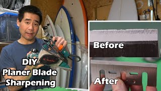 How to Sharpen Planer Blades  Knives  Electric Power Planer [upl. by Sucerdor]