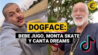 TikTok Dogface el hombre que canta Dreams monta skate y toma jugo [upl. by Aletta]