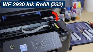 Epson WF 2930 Refill Ink Cartridge 232 BK Y M C Ink Refilling amp Installation [upl. by Hsevahb]