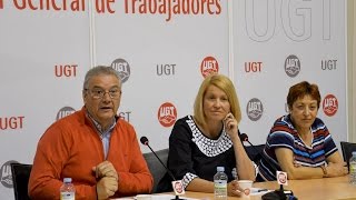 Mari Carmen Barrera UGT presenta una campaña en defensa de las pensiones presentes y futuras [upl. by Luanne]