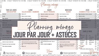 ORGANISATION MAISON COMMENT RÉPARTIR TÂCHES MÉNAGÈRES JOUR PAR JOUR  ASTUCES  PLANNING GRATUIT [upl. by Chobot666]