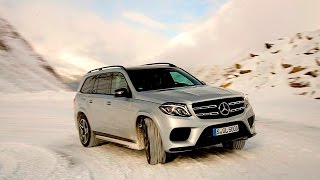 2017 Mercedes Benz GLS 550  GLS 500 FIRST DRIVE REVIEW in the snowy Austrian Alps [upl. by Aniuqaoj353]