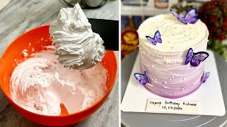 Whipping cream Full Tutorial  Cake Decorating  Cake recipe [upl. by Sofko]