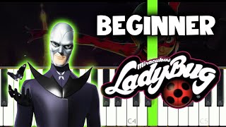 Miraculous  Hawk Moths Theme  Easy Piano Tutorial [upl. by Gnilhsa]