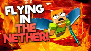 FLYING With An ELYTRA In The NETHER GOES WRONG 😂 [upl. by Tatum]