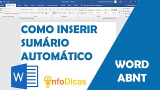 Como Inserir Sumário Automático No Word ABNT Fácil e Rápido [upl. by Anceline]