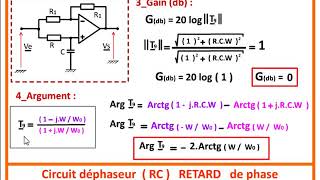 Circuit déphaseur RETARD de phase RC [upl. by Dnalyag]