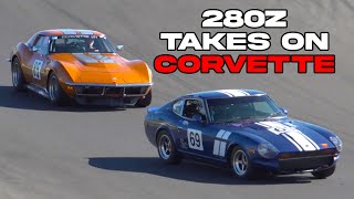 Immense Battle Datsun 280Z takes on Chevrolet Corvette Historic Sportscar Racing Blend Line TV [upl. by Eelreveb]