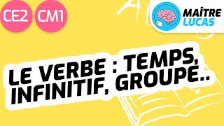 Généralités sur le verbe  temps groupe infinitif conjugaison  Français CE2  CM1  Cycle 2 et 3 [upl. by Kiri310]