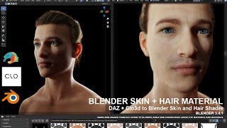 Blender SKIN  HAIR SHADER 34  Daz3d to Blender  Clo3d to Blender  Material and Texture Set up [upl. by Aieki]