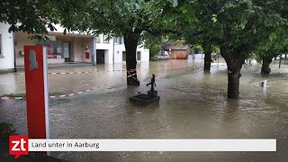 Land unter in Aarburg  100 Sekunden Donnerstag 15 Juli 2021 [upl. by Vasilis]