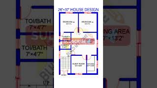 26 x 37 house plan  3 bhk plan  26 x 37 ghar ka naksha  BUILD MY HOME  shortvideo shorts [upl. by Essirehc984]