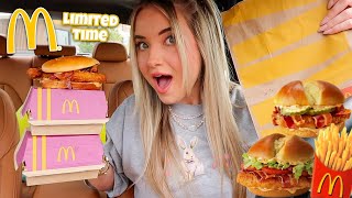 McDonalds Mukbang Trying NEW McDonalds Menu Items [upl. by Oitaroh6]