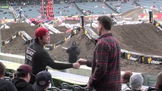 2013 AMA Supercross Anaheim PITS  Pro Practise [upl. by Nalrah]