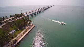 Seven Mile Bridge Overseas Highway Florida Keys Beach  Typhoon 4K Drone [upl. by Judah100]