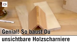 Unsichtbare Holzscharniere selbst bauen  für Schatullen Pulte und Schränke dictum [upl. by Wescott518]