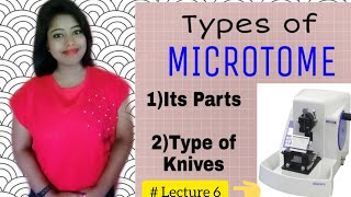 Types of MicrotomeParts of Rotary Microtome amp Types of knifes used in His to pathology Lecture 6 [upl. by Fisa118]