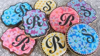 Advanced Cookie Stenciling Using DualMode Techniques aka Mod Monograms [upl. by Annoerb232]