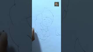 A Dreaming Baby boy sleeping on clouds pencildrawing shorts youtubeshorts babyboy drawing art [upl. by Karla]