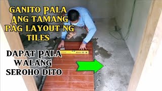 60X60 tiles installation tutorial paano mag layout ng tiles paano mag kabit ng tiles sa flooring [upl. by Aleehs]