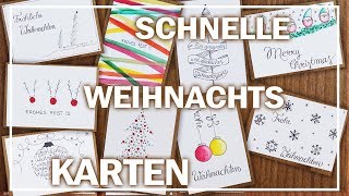 WEIHNACHTSKARTEN DIY  9 einfache DESIGNS  LAST MINUTE [upl. by Jezebel595]