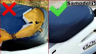 How to repair a torn scooter seat cover [upl. by Kerianne]