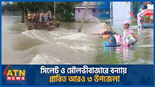 সিলেট ও মৌলভীবাজারে বন্যা পরিস্থিতি ভয়াবহ  Flood  Sylhet  Moulvibazar  ATN News [upl. by Ardnassac672]