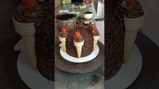 chocolate strawberrycake Ice cream cakedesign cakeideas [upl. by Yrol]