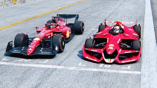 Ferrari F1 2022 F175 vs Ferrari F1 2025 Concept at Silverstone GP [upl. by Noiram361]