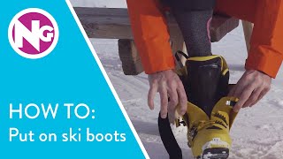 How To Put on Ski Boots in 3 Easy Steps  Learn to ski [upl. by Lienahs]