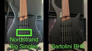 Bartolini BH2 vs Nordstrand Big Singles bass pickup shootout [upl. by Ayala]