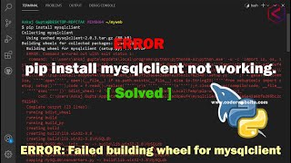 pip install mysqlclient not working  solved 💯  How to install mysqlclient in Python coder website [upl. by Hnaht]