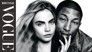 Pharrell Williams and Cara Delevingne get Happy on Set  All Access Vogue  British Vogue [upl. by Sherr451]