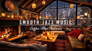 Winter Ambience  Embrace the Serenity with Smooth Jazz Music Snowfall amp Fireplace Sounds for Sleep [upl. by Ecnav655]