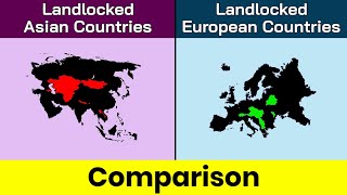 Landlocked Asia vs Landlocked Europe  landlocked Europe vs landlocked Asia  Comparison  Data Duck [upl. by Atews]