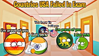 Countries USA Failed In Exam 😂Funny And Exam🏫🎒Part 1 countryballs worldprovinces [upl. by Carlos]