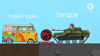 furgão hippie vs tanque Hill climb Racing [upl. by Llednav500]