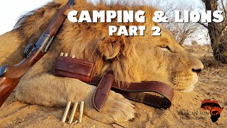 Camping with Lions  Part 2  Hunting lions on foot [upl. by Aillij]