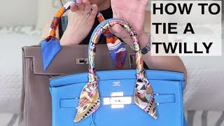 HOW TO TIE A TWILLY ON HERMES  Birkin amp Kelly [upl. by Wylde]