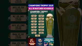 ICC Champions Trophy 2025 Schedule  Champions Trophy 2025 Schedule championstrophy2025schedule [upl. by Enibas]