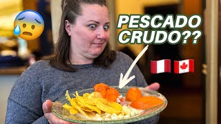 quotGRINGAquot 🇨🇦 prueba el CEVICHE PERUANO 🇵🇪 por primera vez [upl. by Roban]