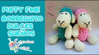 Como tejer un amigurumi de borreguito fácil y rápido con dedos  Alize Puffy Fine  Estambres Karina [upl. by Leban]