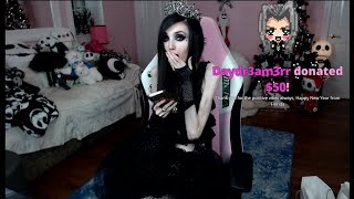 Eugenia Cooney Donation Reaction 9  5000 Donation Twitch December 31 2021 [upl. by Ffej]