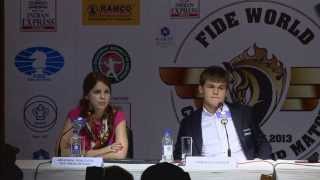 Game 10  Post Match Press Conference with Viswanathan Anand and Magnus Carlsen [upl. by Andras]